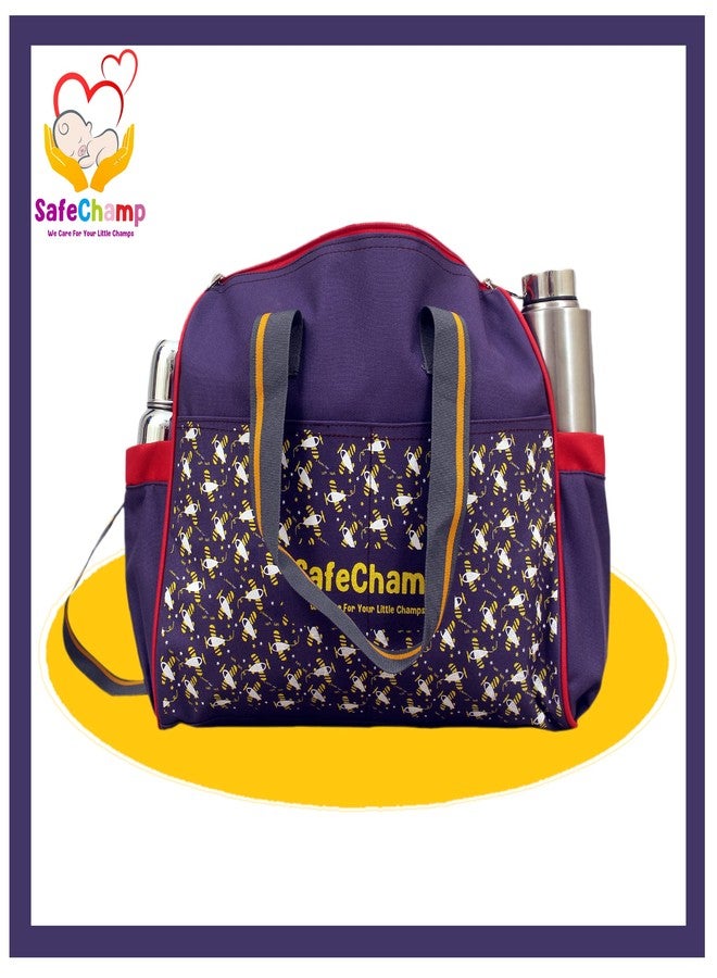 SafeChamp حقيبة حفاضات متعددة الأغراض من SafeChamp Chick Chick، حقيبة حفاضات للأمهات (بنفسجي) - Image 3